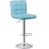SEGAWE Blue Square PU Leather Adjustable Bar Stools Counter Height