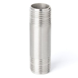 TAISHER 2 Pcs Stainless Steel Pipe Fittings, 3/8" BSP x 3/8" BSP Male Threaded, 50mm Length Nipple Cast Pipe, for Water Oill Air Gas