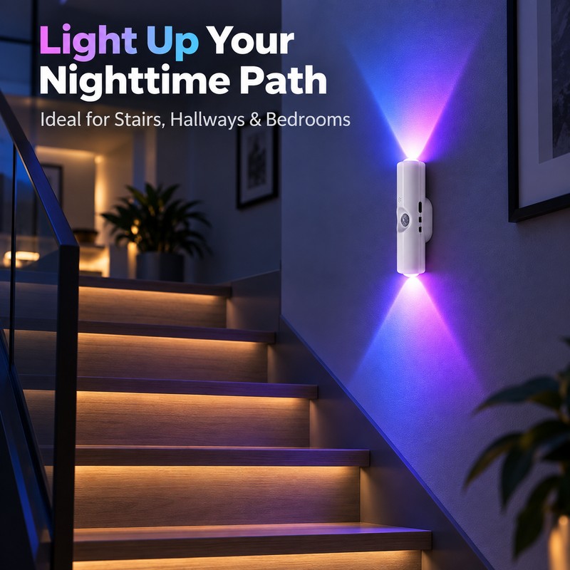 4 Pcs RGB Motion Sensor Night Light for Home –