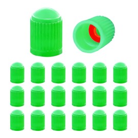 Wevdn 20 PCS Tyre Valve Dust Caps, Plastic Durable Valve Stem Caps with O Rubber Ring, Leak-Proof Air Protection Car Stem Covers, Universal Air Tire Stem Caps for Sedan SUV Bicycle (Green)