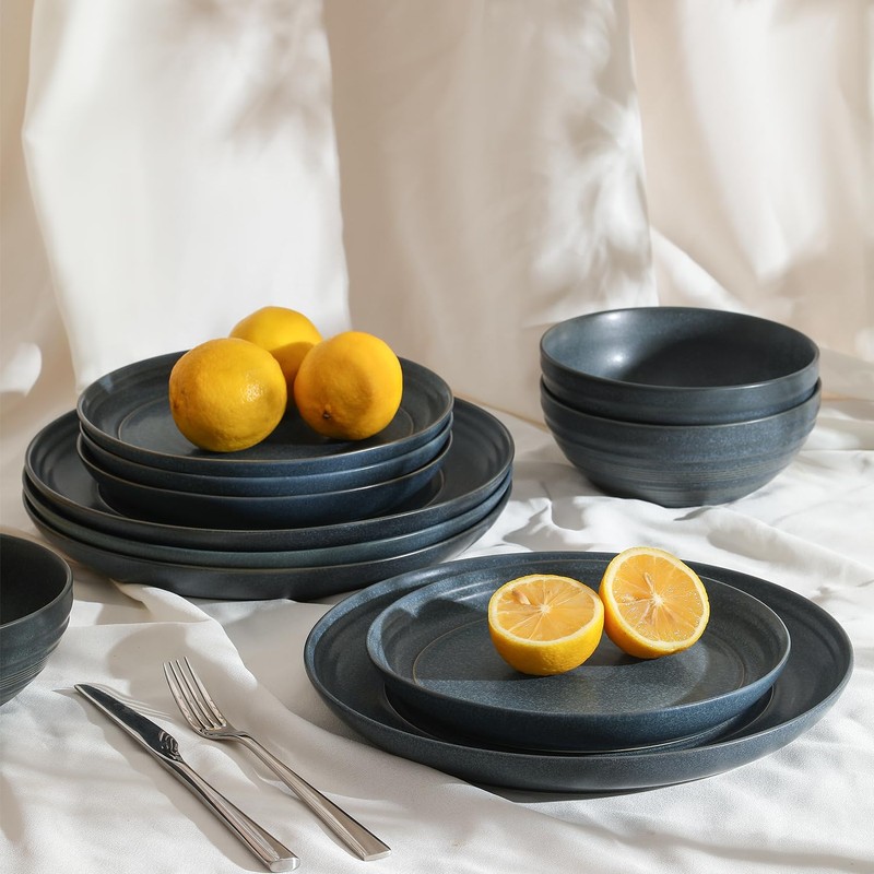 Stone Lain Elio 24-Piece Dinnerware Set Stoneware, Plates and Bowls