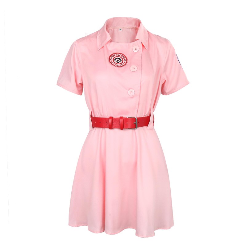 ROLCHARM Women Girls Dottie Baseball Costume Dress Outfit With Hat