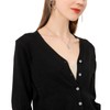 Blostirno Women's V-Neck Knit Cardigan, Cotton, Plain, Thick, Office, Loose,
