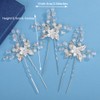 Octwine Handmade Bride Wedding Hair Pins Silver Flower Leaf Rhinestone