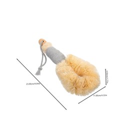 TOVINANNA 2pcs Sisal Shower Brush with Extended Handle Natural Exfoliating Back Scrubber for Smoother Skin for Bath Dry Brushing Strap