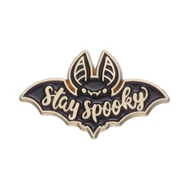 Ro Rox Stay Spooky Bat Brooch Enamel Pin Cute Wicca