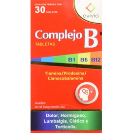 Complejo B Vitaminas Tabletas, 30 Piezas                                                                                                              