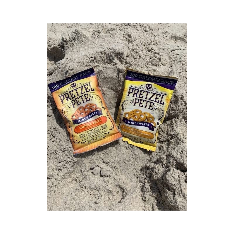 Pretzel Pete Cheese Pizza Seasoned Mini Twist Pretzels, 100 Calories,