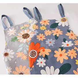 2 Pack Kitchen Cooking Aprons, Adjustable Chef Apron with Pockets, Waterproof and Oil-proof Apron, Floral Pattern Apron for Women