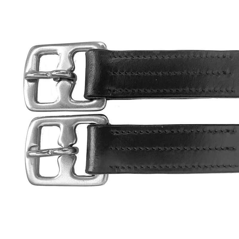 Majestic Ally Genuine Leather Stirrup for English Saddle (Black, 60