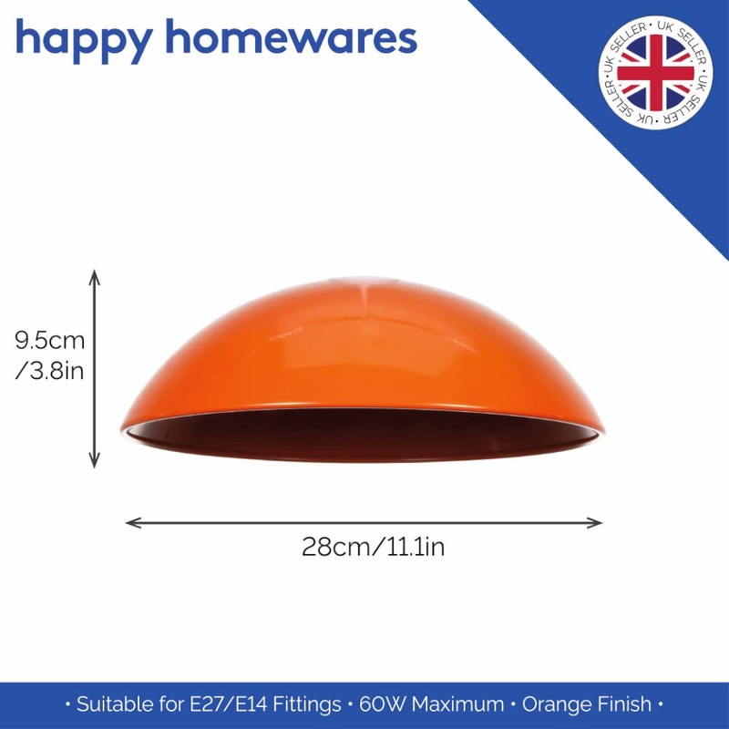 Modern Industrial Retro Designer Orange Gloss Disc Curved Metal Ceiling