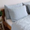 Linen & Cotton Pillowcase ALICIA, 100% Stonewashed Linen - 50 x 70cm (Sky Blue)