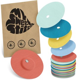 MySweetStich 25 x Freestyle Libre 3 Plasters Round with Ventilation Hole, Outer Diameter 60 mm, Inner Diameter 6 mm, Skin-Friendly, Waterproof, Breathable, Made in Germany, Pastel