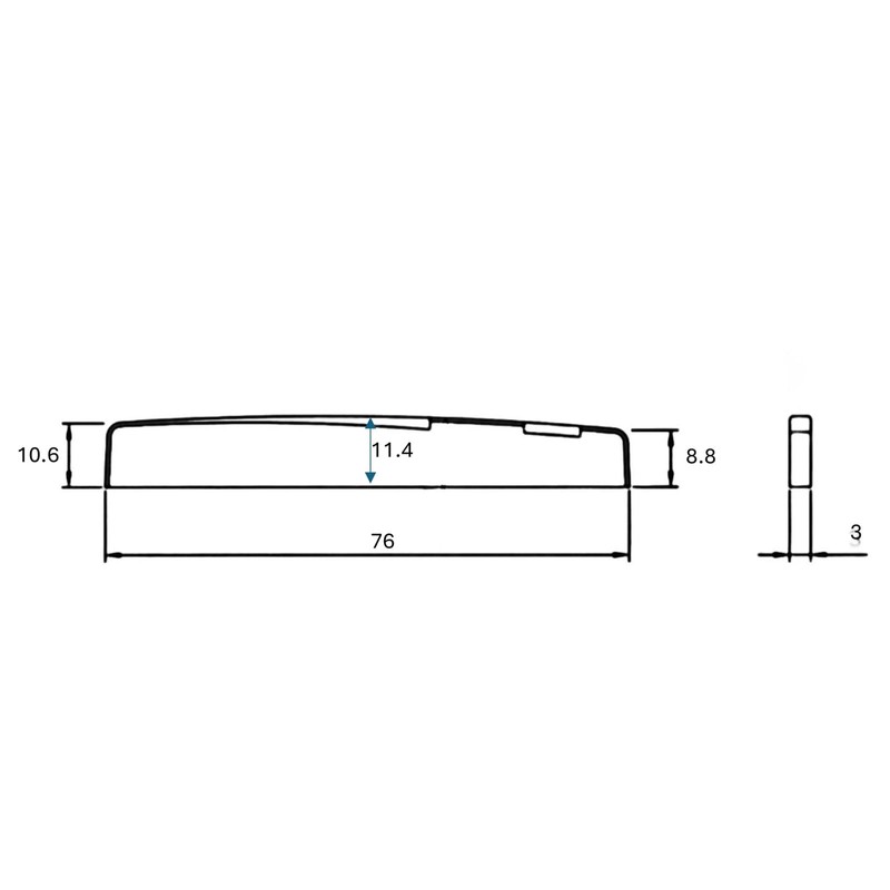 PPS Nylon Acoustic Guitar Saddle/Bridge - 76 mm Wide x