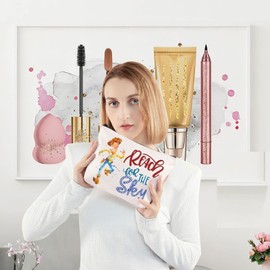 LEVLO Cartoon Charater Movie Make Up Bag Cartoon Movie Fans Gift Reach For The Sky Makeup Zipper Pouch Bag, Reach For Sky, Cosmetic Bag