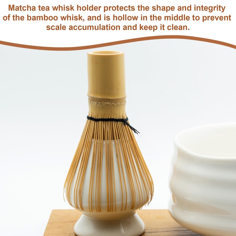 sourcing map Ceramic Chasen Stand 67mm Matcha Whisk Holder Teas