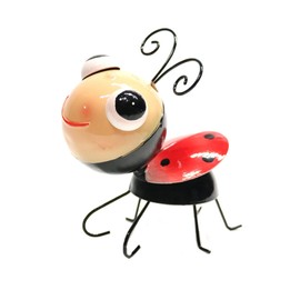 LONG XIN SERIES 1 pieza de adorno de catarina de hierro para el hogar, patio, jardín, decoración de parque de césped, decoración creativa para insectos al aire última intervensión