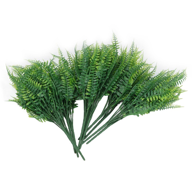 12pcs Artificial Plants Greenery Simulation Plants Fern Wort Fake Grass