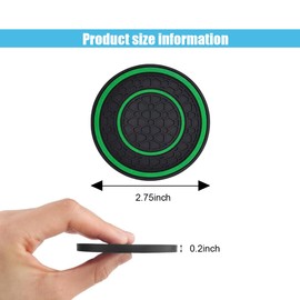 2PCS Car Cup Holder Coasters, 2.75 Inch Auto Non-Slip Anti Dust Cup Mats, Console Cup Holder Insert Coaster Auto Insulated Mats, Universal Interior Accessories for Most Cars (Green)