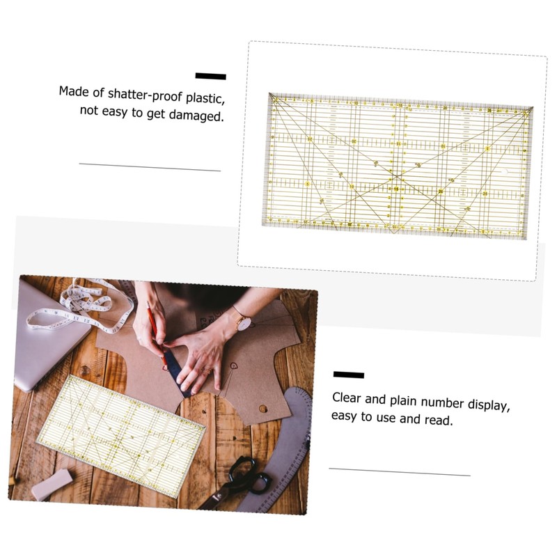 jojofuny Patchwork Ruler for Quilting Sewing Transparent Measuring Tool with