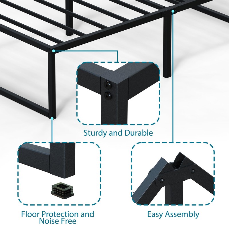 EMODA 16 Inch Narrow Twin Bed Frame 30x75, Heavy Duty