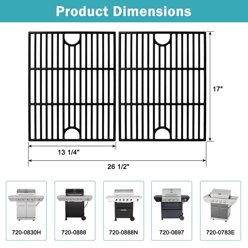 Criditpid Grill Grate Replacement for Nexgrill 4 Burner 720-0830H 720-0783E,