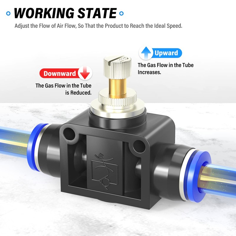 ERGAOBOY 5 Pcs 4mm OD Air Flow Control Valve with