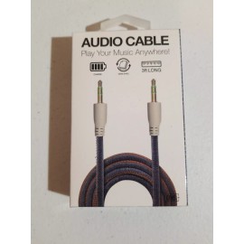 Gems  3ft 3.5mm Male to Male Audio Cable 3' Tablet MP3 Car Denim Blue NIB Gems