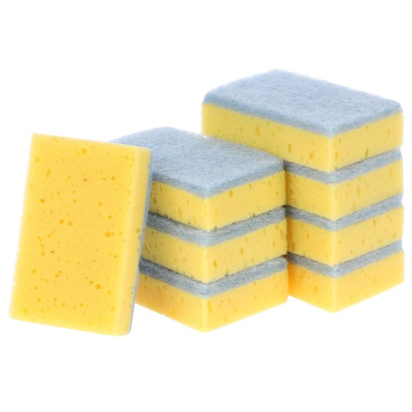 HMETOL 8 Pack Scratch Scrub Sponges, Kitchen Sponges Clean Tough