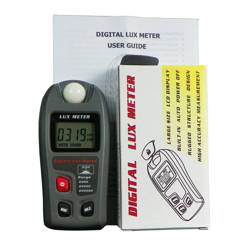 Light Meter, Digital Luxmeter, Digital Illuminance Meter, Range up to