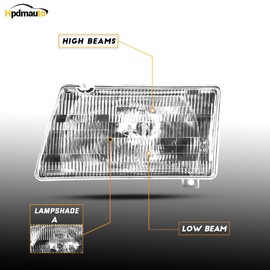 Hpdmauto Headlight Assembly fit for Peterbilt 385/377 Trucks Halogen Headlights Headlamp Pair Left Driver and Right Passenger Side