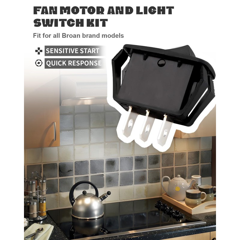 Fan Motor and Light Switch Kit Fit for Broan Range