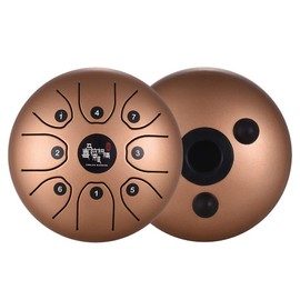 Btuty Steel Pan 5.5 Inch 8-Tone Tongue Drum C Key Percussion Instrument Handpan Drum with Drum Mallets Carry Bag