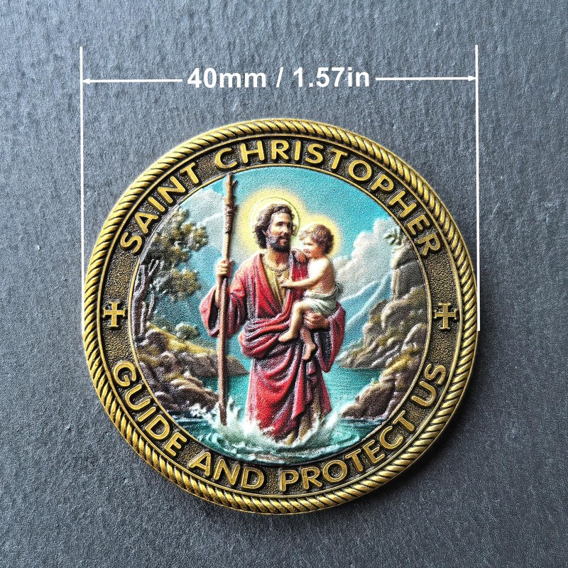Saint Christopher Challenge Coin Traveler Prayer Coin
