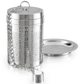 Teabloom Elegant 304 Stainless Steel Loose Leaf Tea Infuser – Perfect for White, Green, Oolong, Black, and Herbal Teas – Geometric Blossom Design – Small Size