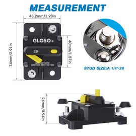 GLOSO Car Circuit Breaker 90 amp Manual Reset Waterproof Boat Truck Automotive Marine E99