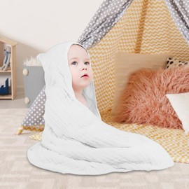 Hooded Towels for Baby | 35 x 35 Inch Cotton Towel | Soft Bathrobe for 0-3 Years Old Bath Time Beach Trip Spa Day Nursery Home Hospital Daycare