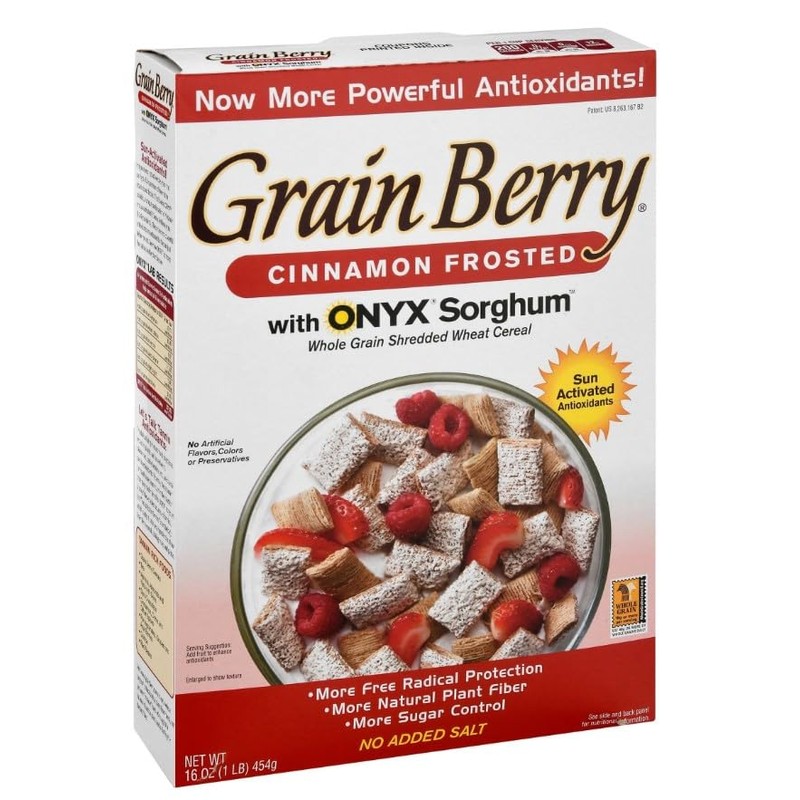 Grain.Berry Cereal - Cinnamon Frosted Wheat Cereal with ONYX Sorghum