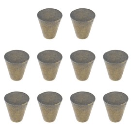 Tulead Cabinet Knobs - Cone Shape Drawer Pulls Single Hole Dresser Knobs 0.75" Diameter Vintage Bronze Bookcase Pulls Pack of 10 with Mounting Screws