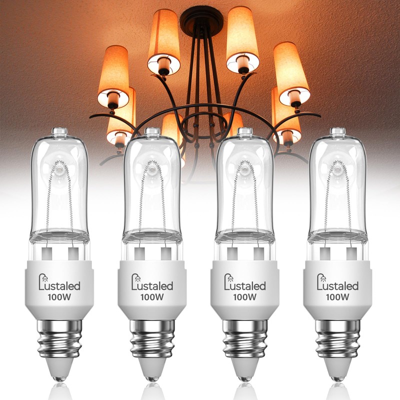 Lustaled JDE11 120V 100W Halogen Bulbs,2700K Warm White Dimmable JD