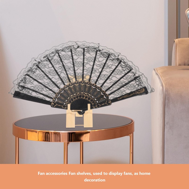 Healifty Folding Fan Display Stand Wood Fan Display Stands Wall