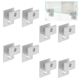 UFURMATE h-Shape Glass Clamp - 8 Pcs Silver Aluminum Clips for 7-9mm Thick Glass
