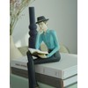HAUCOZE Modern Home Decor Sculpture Reading Man Figurine Statue Table