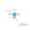 Blue Opal Solitaire Wedding Engagement Anniversary Classical Simple Plain Ring