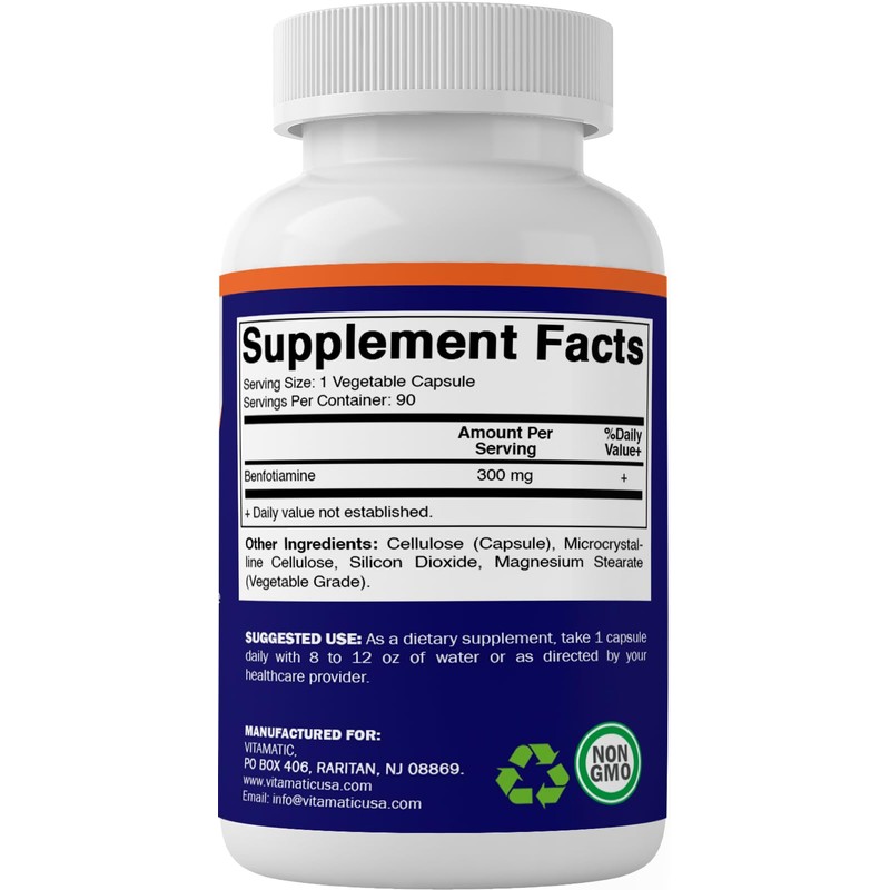 Vitamatic Benfotiamine 300 mg 90 Vegetarian Capsules - Also Called