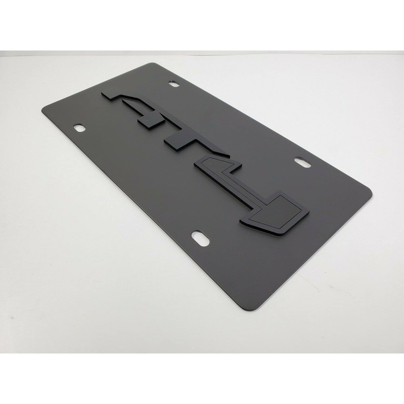 Blacked Out AT4 Emblem Tactical Metal Vanity License Plate with/