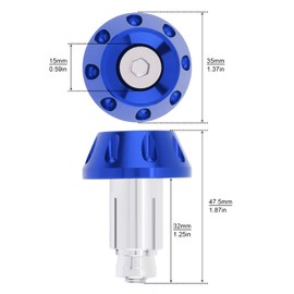 Windance 22mm Motorcycle Handlebar Grips Ends Handlebar Slider CNC Aluminum Handlebar Grip Cap Plug Slider (Blue)