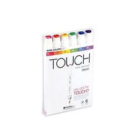 ShinHan : Touch Twin 6 Brush Marker Pen Set : Main Colors
