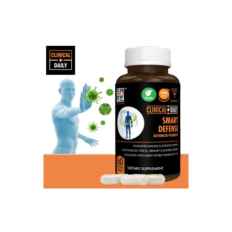 CLINICAL DAILY Smart Defense Mega Spore Probiotic. Bacillus Subtilis Spore