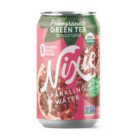Nixie Sparkling Water Organic Pomegranate Green Tea Sparkling Water, 12 FZ